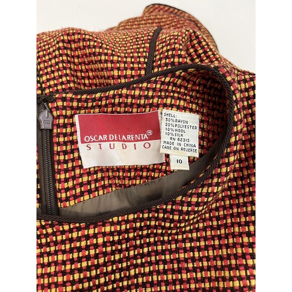 Vintage OSCAR DE LA RENTA Tweed Dress 70’s 60’s Studio Runway Size 10 - Picture 15 of 16